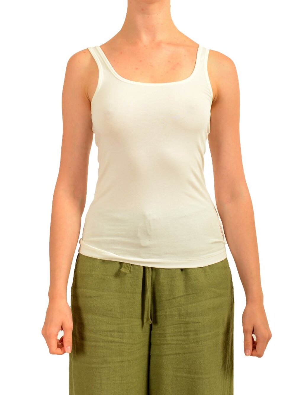 Hugo Boss Women's Ivory Sleeveless Crewneck Basic Tank Top US S IT 40